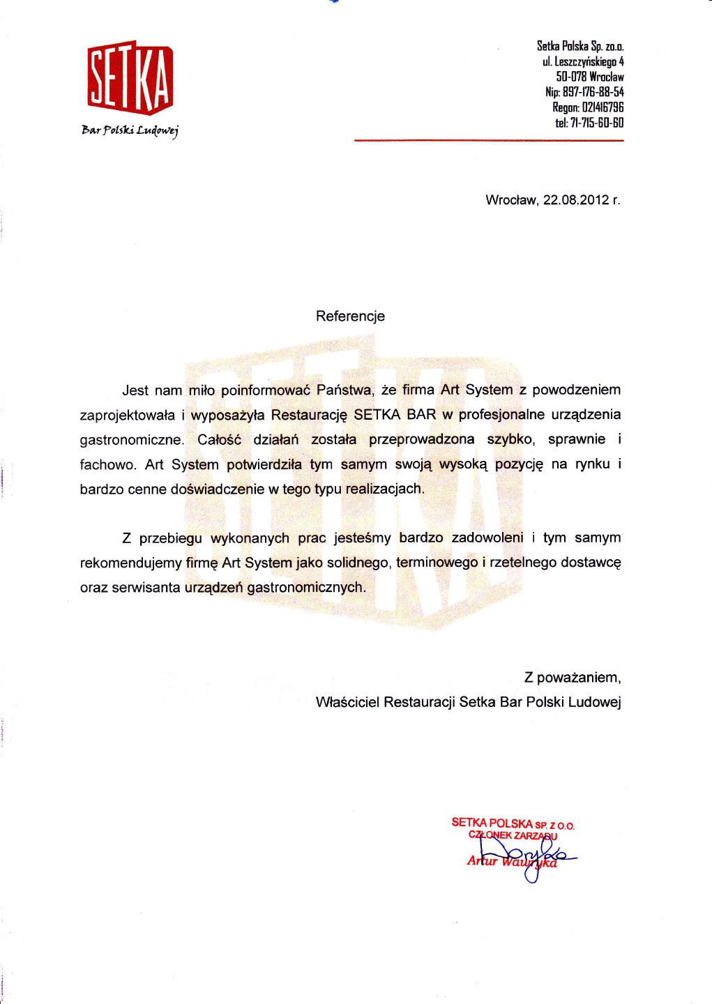 Referencje Setka